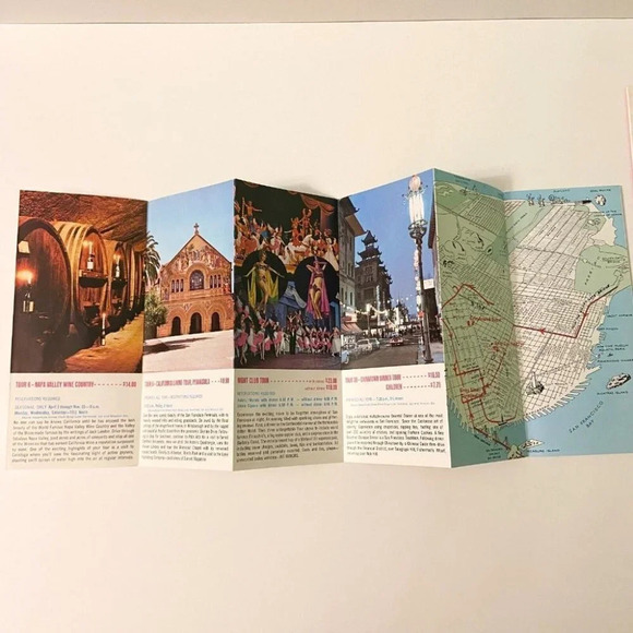 Vintage 1970s San Francisco Gray Line Chinatown Visitors Map Brochures Pamphlets - Picture 3 of 12